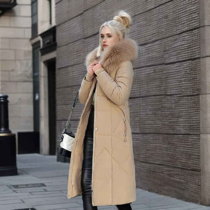 Hannah | Women’s Winter Quilted Coat with Hood Trim
