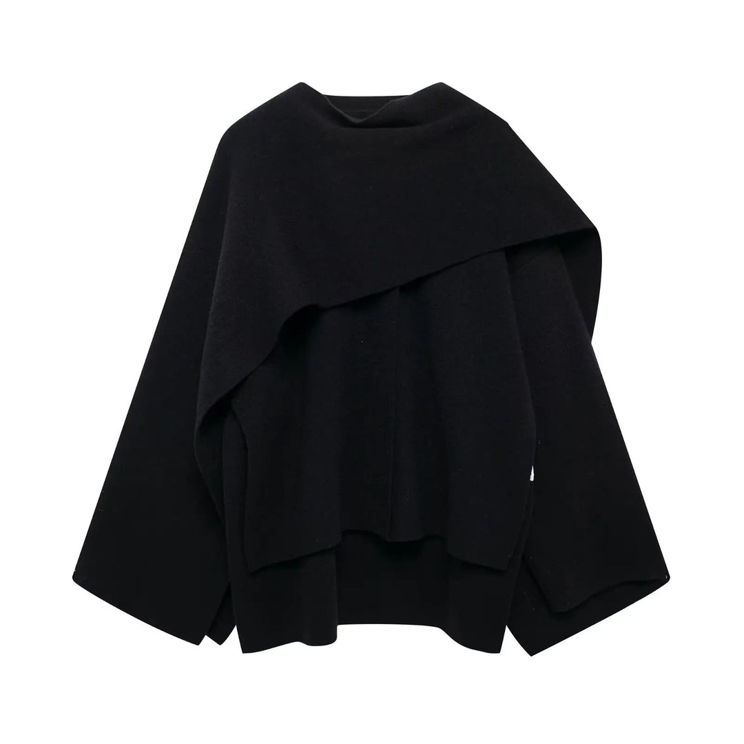 Chloe | Women Elegant Draped Cape Coat